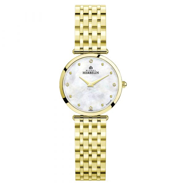 Michel Herbelin womens Epsilon watch with yellow gold PVD case and bracelet model 17116-BP89
