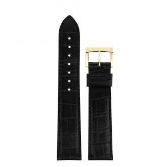 Michel Herbelin Strap - Black croc-grain Leather 20mm
