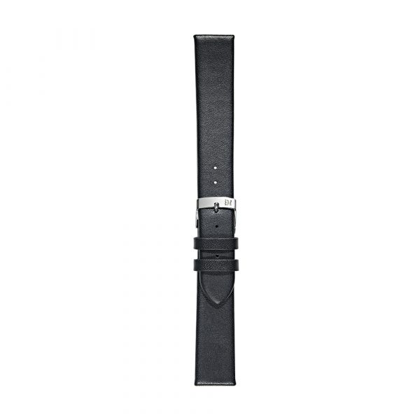 Morellato Micra Evoque watch strap in black calf leather with stainless steel pin buckle