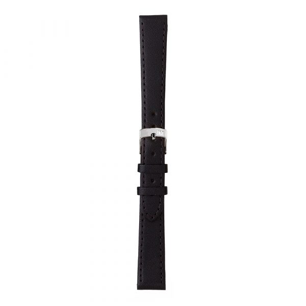 Morellato Sprint watch strap in black calf leather with stainless steel pin buckle