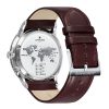 Junghans mens Meister Mega Kleine Sekunde watch with stainless steel case and brown leather strap model 058.4902.00