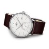 Junghans mens Meister Mega Kleine Sekunde watch with stainless steel case and brown leather strap model 058.4902.00