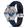 Mühle Glashütte men's Teutonia IV Moonphase watch with stainless steel case and blue leather strap model M1-44-05-LB