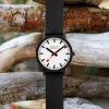 Mondaine Essence 32mm case watch with black natural rubber strap model MS1.32110.RB