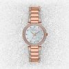 Citizen Silhouette Crystal Eco-Drive women's watch with rose gold tone case and link bracelet model EM0843-51D