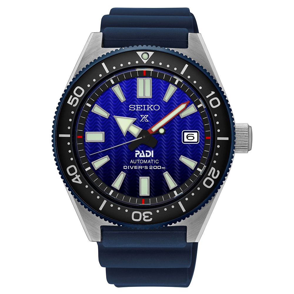 Seiko Prospex PADI Auto Diver Blue Dial Silicone Strap Watch SPB071J1
