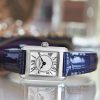 Frederique Constant Carree women's blue leather strap watch with stainless steel case model FC200MC16