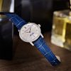 Frederique Constant Slimline Moon Phase women's watch with stainless steel case and blue leather strap model FC206MPWD1S6