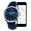 Frederique Constant Horological men's Smartwatch with blue dial and leather strap model FC282AN5B6