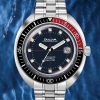 Bulova Oceanographer 70's Diver Automatic Snorkel 666 feet men's watch with stainless steel case and bracelet model 98B320