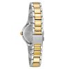 Bulova Classic Collection women's yellow gold tone and stainless steel case and bracelet watch back model 98L217