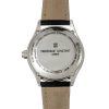 Frederique Constant men's Horological Smartwatch with stainless steel case and black leather strap back view model FC285S5B6
