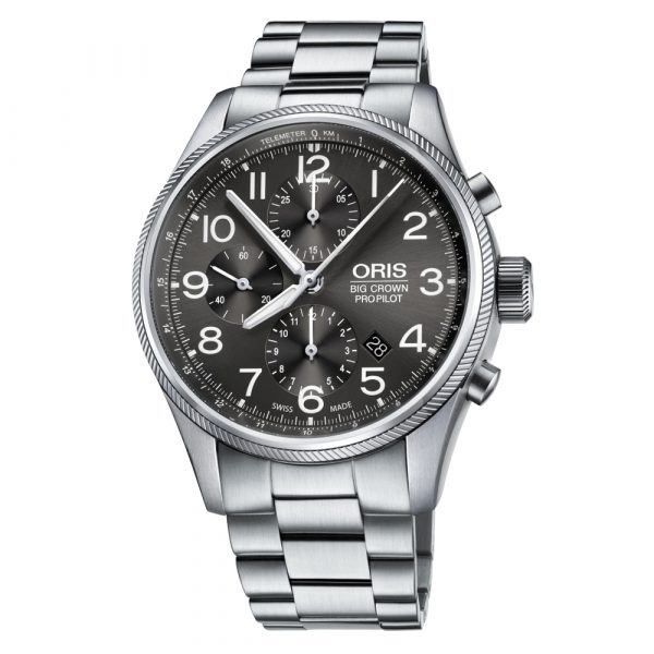 Oris Big Crown ProPilot chronograph men's watch with stainless steel case and bracelet model 0177476994063-0782219