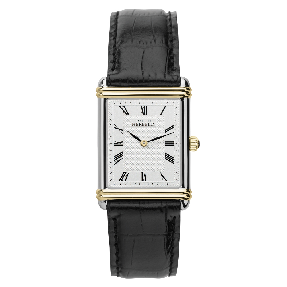 Michel Herbelin 1925 Espirit Art Deco Men's Strap Watch 17468/T08