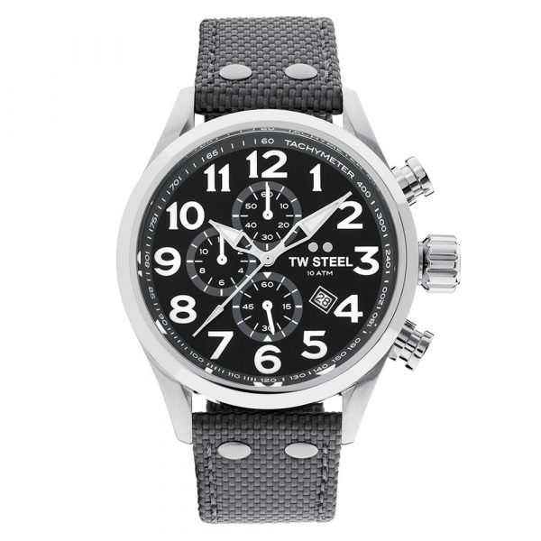 TW Steel Volante men's chronograph watch grey textile strap model VS13