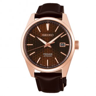 SEIKO PRESAGE - Sharp Edged Series Brown Dial Strap Watch SPB170J1