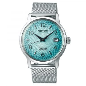 Seiko Presage Frozen Margarita Cocktail limited edition watch with stainless steel case and bracelet model SRPE49J1