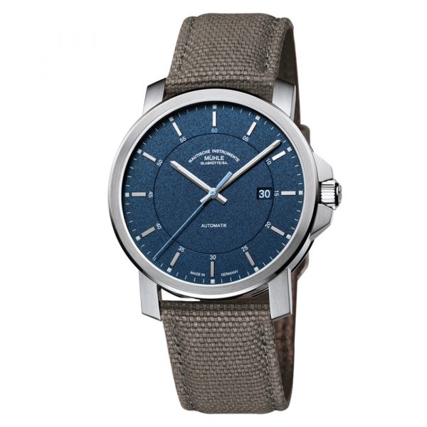 Muhle Glashutte 29er Casual men's watch with blue dial textile strap model M1-25-72-NB
