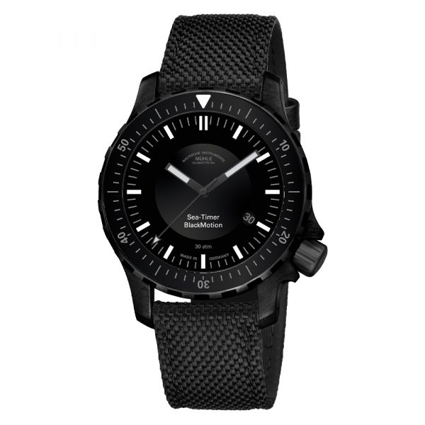Muhle Glashutte Sea Timer Black Motion men's watch with black dial and strap model M1-41-83-NB