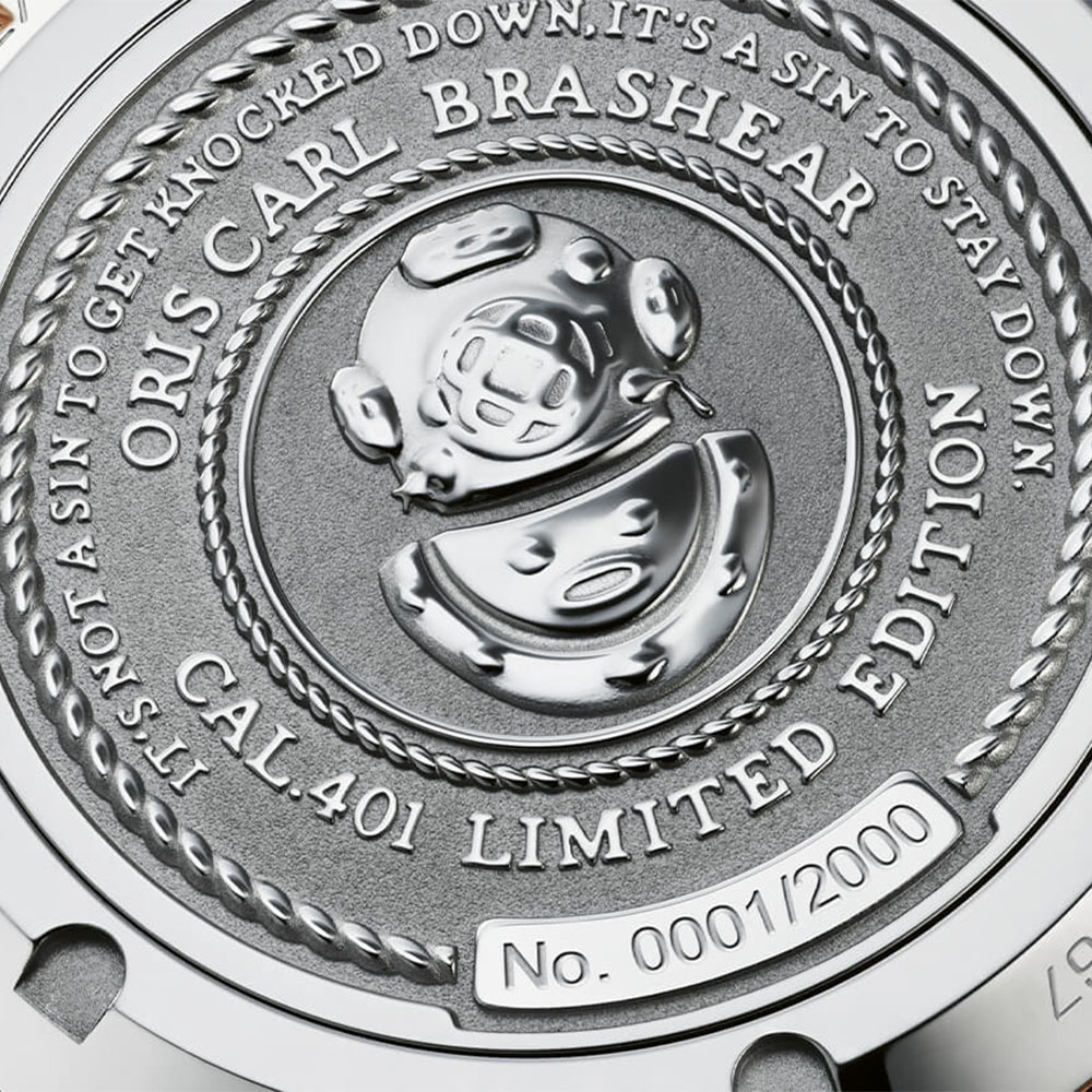 Oris Carl Brashear Calibre 401 limited edition watch caseback model 0140177643185-SET