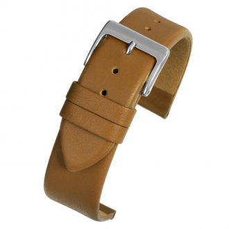 HOXTON Tan Plain Leather Flat Profile Watch Strap W101