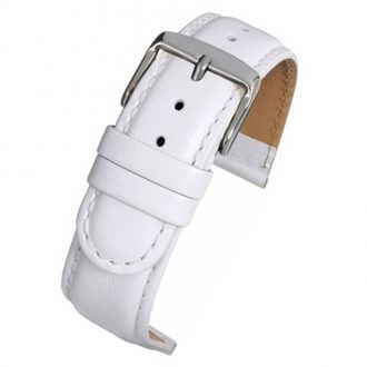 HOBSON White Padded Calf Leather Stitched Watch Strap W104P