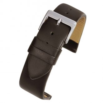HOXTON Brown Plain Leather Flat Profile Watch Strap W105
