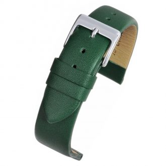 HOXTON Green Plain Leather Flat Profile Watch Strap W106