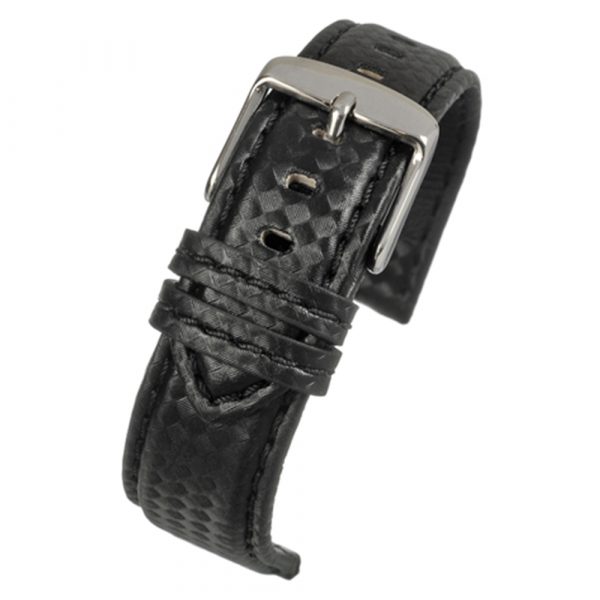 Black carbon fibre grain water resistant watch strap model WH640