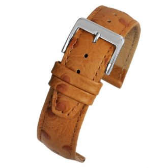 TODD Tan Ostrich Grain Leather Watch Strap WH101