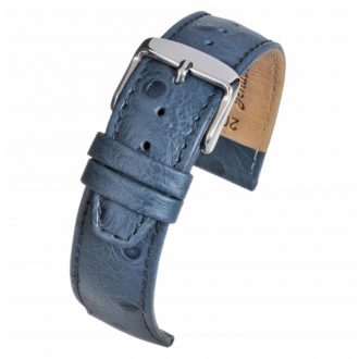TODD Blue Ostrich Grain Leather Watch Strap WH1013