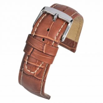 OXFORD Tan Alligator Grain Leather Watch Strap WH601