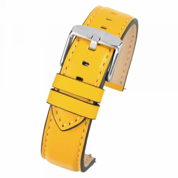 Yellow leather water resistant quick release watch strap model WH681Q