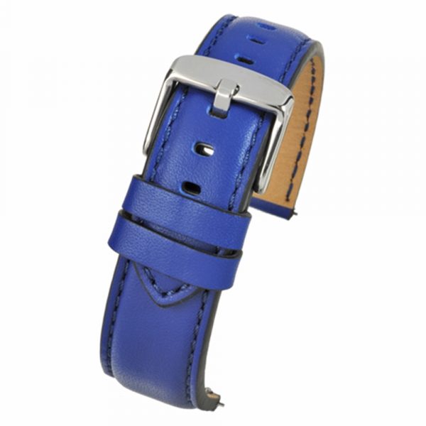 Blue leather water resistant quick release watch strap model WH683Q