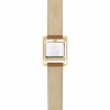 Michel Herbelin Fifth Avenue women's watch with rose gold case and tan brown leather strap model 17137-PR11GO