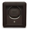 Wolf Cub Pebble single watch winder with cover in brown model 461106