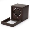 Wolf Cub Pebble single watch winder with cover in brown model 461106