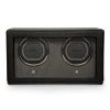 Wolf Cub Pebble double watch winder with cover in black model 461203