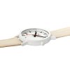 Mondaine Essence watch with 41mm white case and ivory strap model MS1.41111.LT