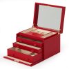 Wolf Palermo large jewellery box in red leather model 213702