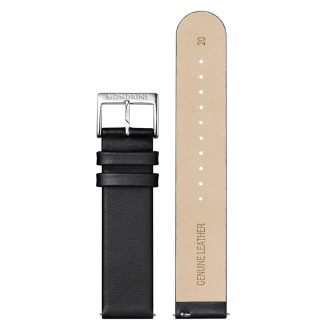 MONDAINE - Black Leather Watch Strap 20mm FE16220.20Q.7