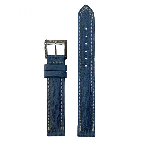 Michel Herbelin 12866 blue sharkskin watch strap back model 15 995 BLEU 14