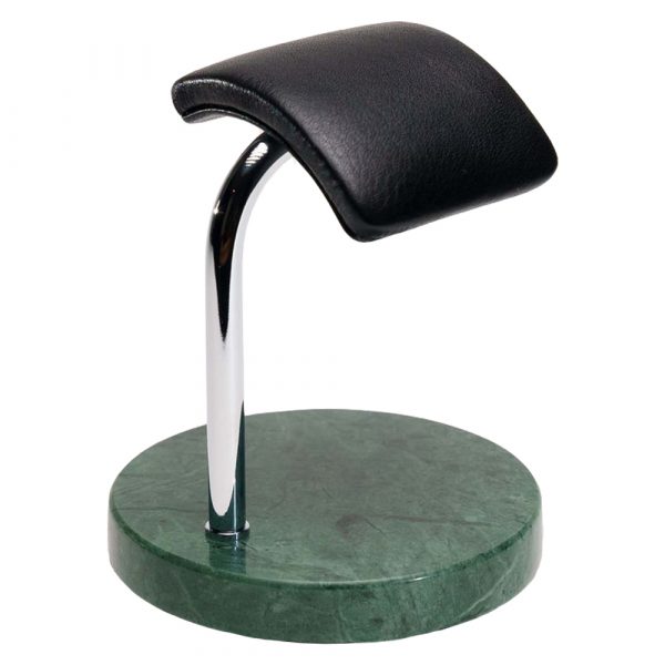 Soho Watch Company Verde Guatemala marble watch stand with chrome rod model SWC-VGM