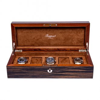 RAPPORT - Heritage Five Watch Solid Wood Collector Box in Macassar Finish L272