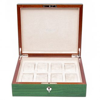 RAPPORT - Heritage Eight Watch Solid Wood Collector Box in Green Lacquered Finish L402