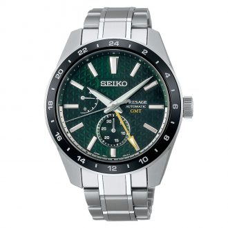 SEIKO PRESAGE - Sharp Edged Series GMT Green Dial Watch SPB219J1