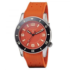Elliot Brown Bloxworth watch with orange dial and strap model 929-104-R55S
