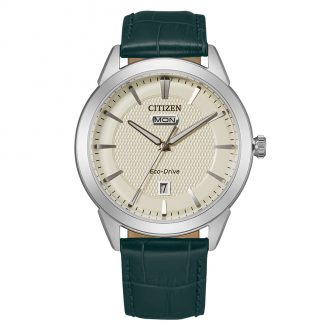 Citizen | Corso Ivory Dial Leather Strap Watch | AW0090-11Z