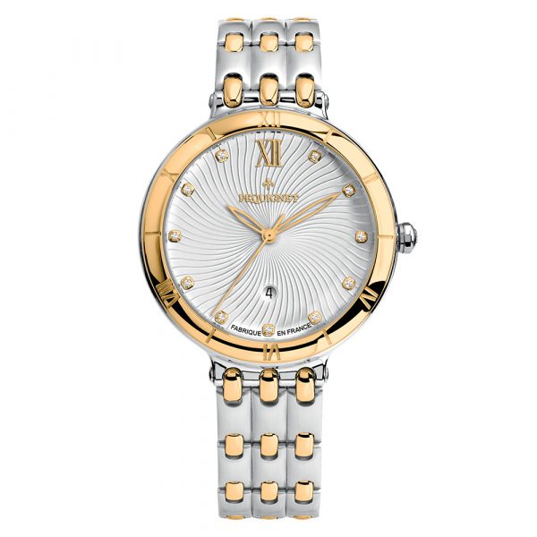 Pequignet Moorea two tone watch with white diamond dial model 7837318