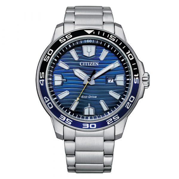 Citizen Sport men's watch with stainless steel bracelet and blue dial model AW1525-81L